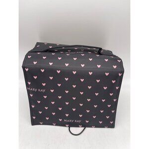 Mary Kay Black With Pink Heart Roll-Up Hanging Cosmetic Travel Bag